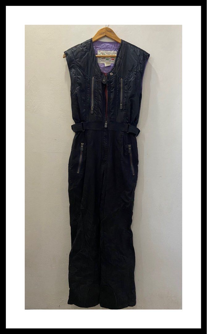 Vino Rosso 1990s overall Suit (RARE) (Category: Coats, Jackets and Outerwear) located in Tukuran. Submitted by retrothrifter88 (Listing ID 1467009946, Image 1). Description: Bust - 19 Length shoulder to waist - 18 Waist width - 28 Length waist to leg opening - 35’ 1699 .