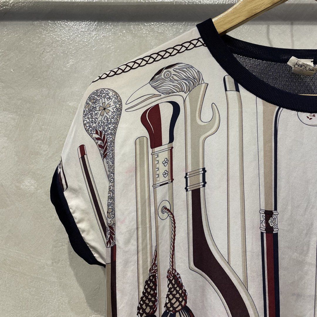 Vintage Hermes Silk top (Category: Activewear) located in Manila. Submitted by walter_wt (Listing ID 1467016562, Image 3). Description: Vintage hermes silk top Dimension- Length- 23 Width- 19 Flaw- minimal stain Not sure if washtable Kindly double check all photos .