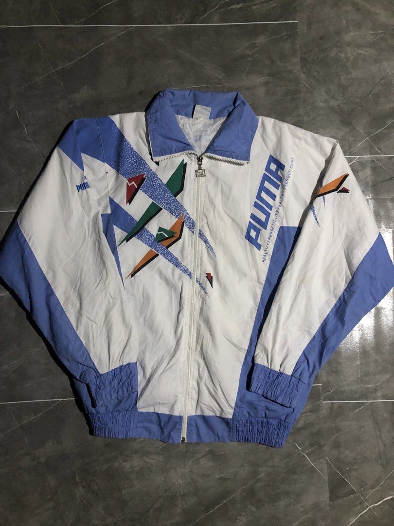 Vintage Puma Track windbreaker jacket (Category: Coats, Jackets and Outerwear) located in Manila. Submitted by buksthrifthing (Listing ID 1466973426, Image 3). Description: 24 by 27 Large to semi xL box type No issue Excellent condi Like new pero vintage na sya.