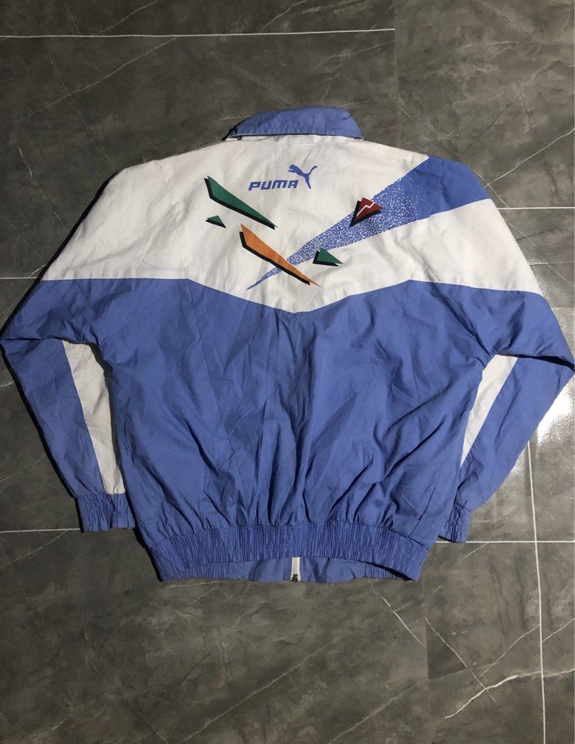 Vintage Puma Track windbreaker jacket (Category: Coats, Jackets and Outerwear) located in Manila. Submitted by buksthrifthing (Listing ID 1466973426, Image 2). Description: 24 by 27 Large to semi xL box type No issue Excellent condi Like new pero vintage na sya.
