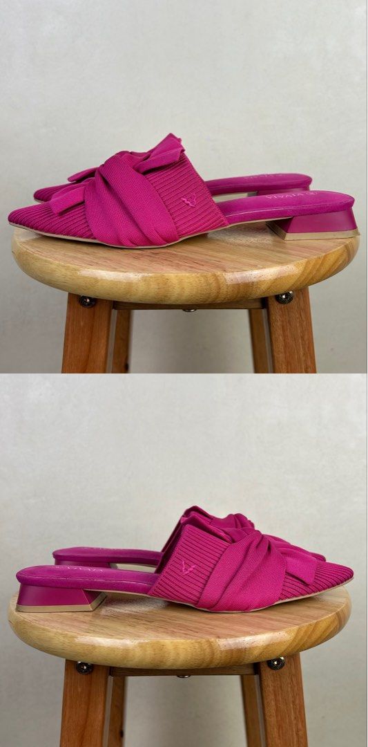 VIVAIA - Yaffa Pointed-Toe Knot Sandals Pitaya (Category: Flats & Sandals) located in Lucena. Submitted by s0m31one (Listing ID 1467086516, Image 2). Description: VIVAIA - Yaffa Pointed-Toe Knot Sandals Pitaya Size: EU 38 Condition: Excellent Flaws: Needs cleaning, tiny heel drags Price: 3,499 + SF Buy at your own risk. Color may vary due to lighting. Measurements are taken on a flat surface. Manage your expectations..