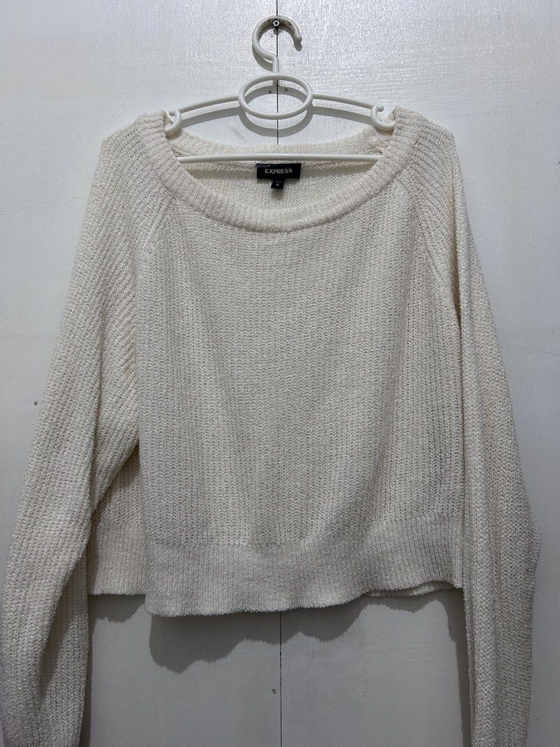 White Cardigan (soft cotton) (Category: Blouses) located in Manila. Submitted by ally1113 (Listing ID 1467105671, Image 2). Description: Size: Medium (can fit go large) Can you style it as off shoulder asymmetrical Style Off-white color.