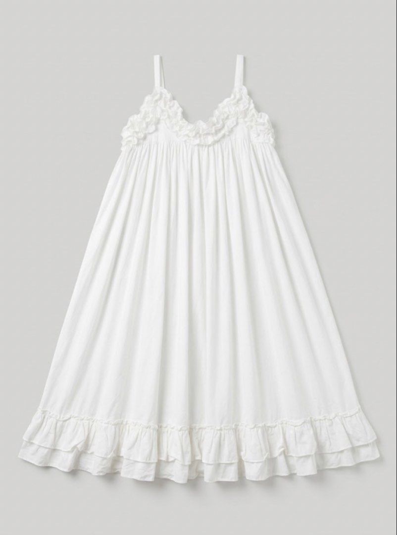 White Ruffle Strappy Dress with Pockets (Category: Babies & Kids Fashion) located in Manila. Submitted by bright.atina14 (Listing ID 1467114890, Image 1). Description: - Color: Clean solid white - Design: Sweetheart neckline with delicate ruffles and a tiered hem - Features: Practical side pockets and a light gathered waist for a flowy silhouette - Straps: Adjustable spaghetti straps for comfort - Versatility: Easy to style for casual days or spe