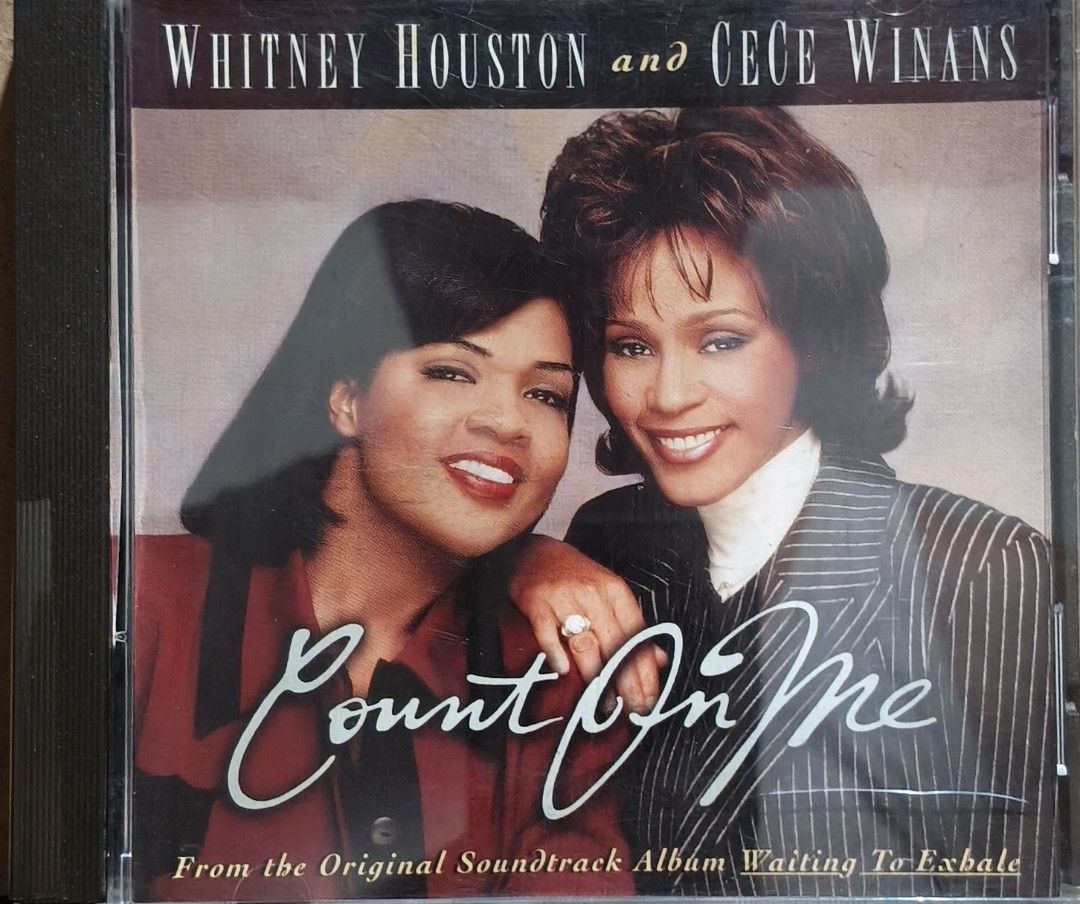 Whitney Houston and CeCe Winans Count On Me CD (Category: CDs & DVDs) located in Manila. Submitted by ruelcabrer77078 (Listing ID 1467157233, Image 1). Description: - Artist/Album: Original 1996 Arista release featuring Whitney Houston and CeCe Winans - Key Tracks: Includes hits like "Count On Me", "One Moment In Time", and "Jesus Loves Me" - Collaborations: Features tracks with Cissy Houston and BeBe Winans - Condition/Format: Standard jewel cas