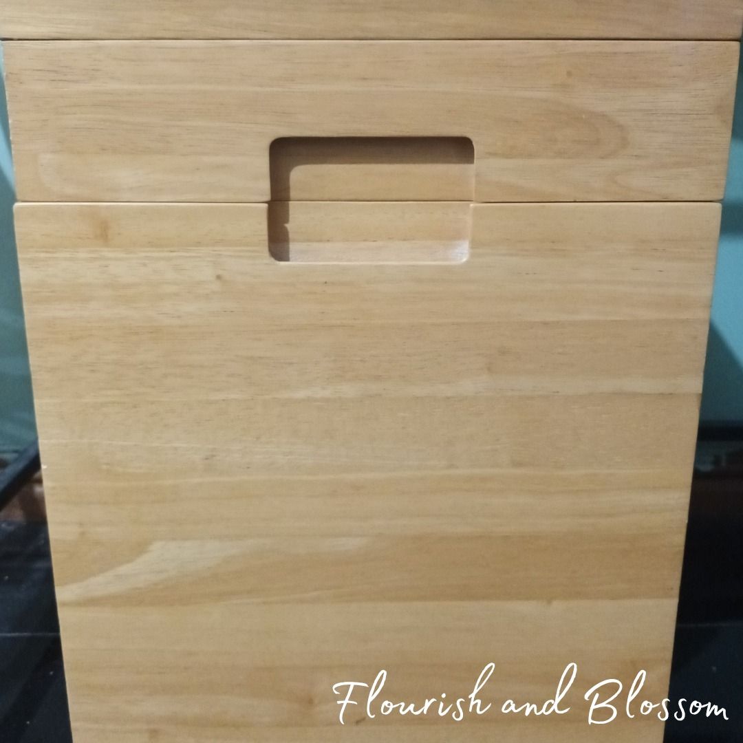 Wood filing cabinet (Category: Storage Boxes & Baskets) located in Cavite. Submitted by tidyupper (Listing ID 1467021241, Image 3). Description: 🤎 TIDY UPPER | CLEANING OUT SALE Wooden Filing Cabinet Keep your workspace neat and organized with this wooden filing cabinet. Its classic design and warm wood finish make it a functional addition to your home office, study area, or workplace. Perfect for organizing important documents, paperwork, files