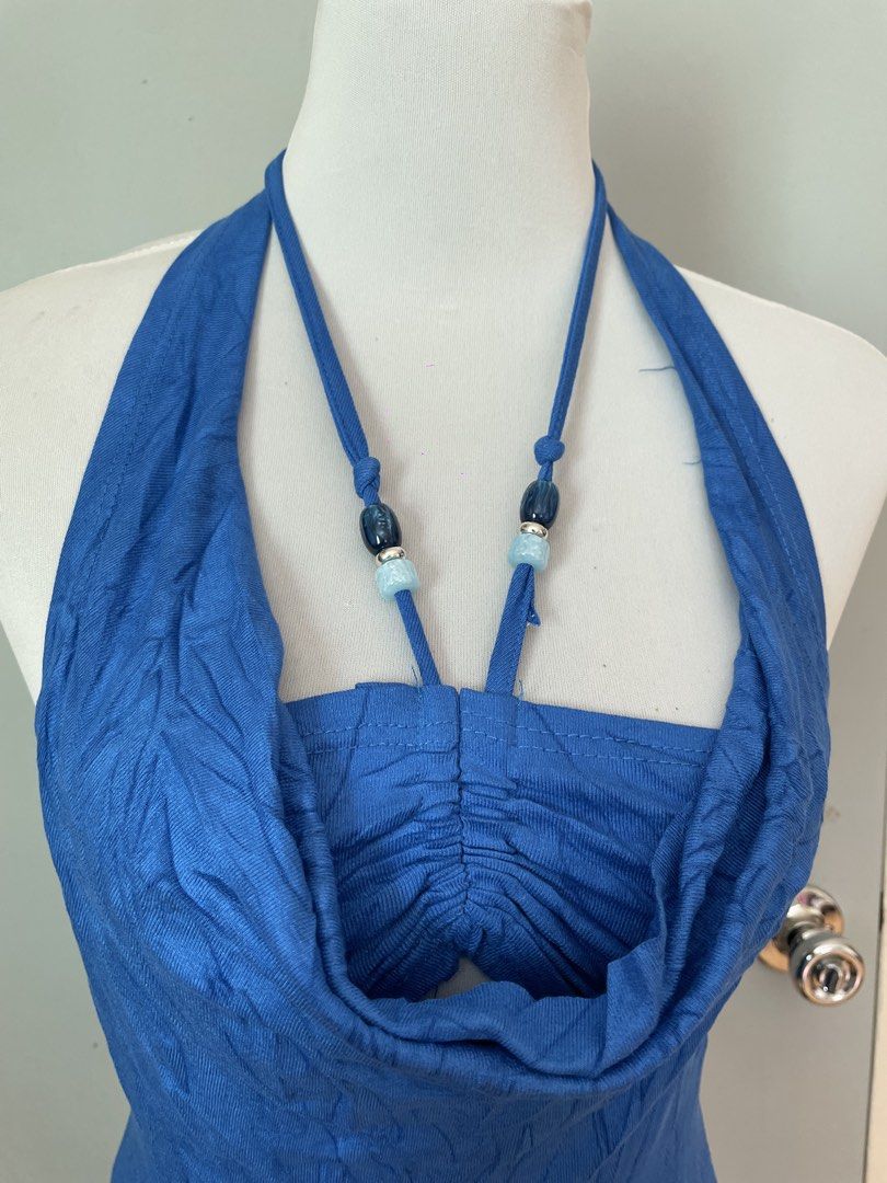 Y2k blue halter top (Category: Sleeveless) located in Abucay. Submitted by tap-thrift (Listing ID 1467034848, Image 2). Description: .