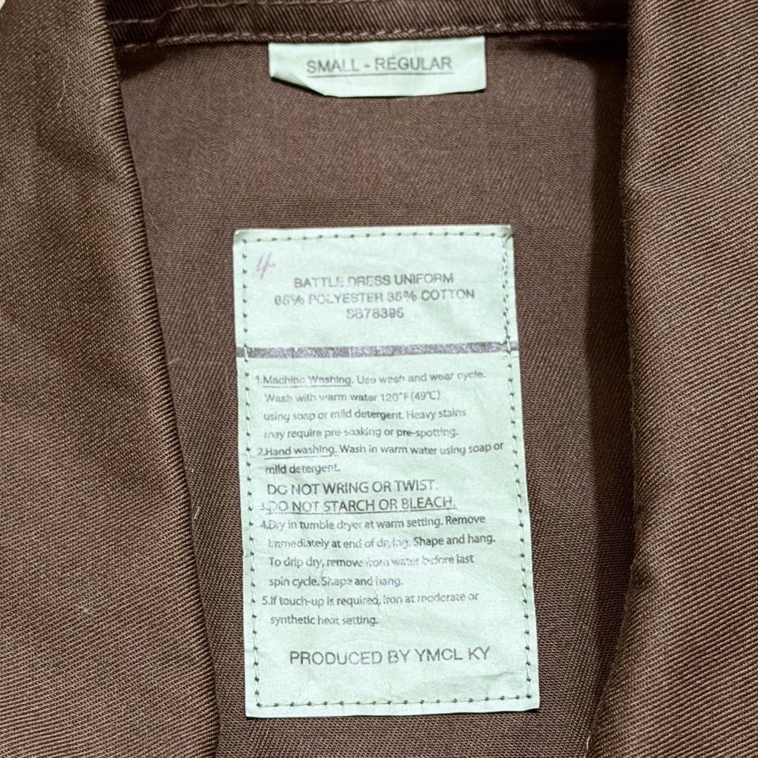 YMCL KY Japan Brown US Army BDU Jacket (Category: Coats, Jackets and Outerwear) located in Dinalupihan. Submitted by brokencasket (Listing ID 1467142229, Image 3). Description: YMCL KY Japan Brown US Army BDU Jacket Size S on tag. Measurements on photo. .