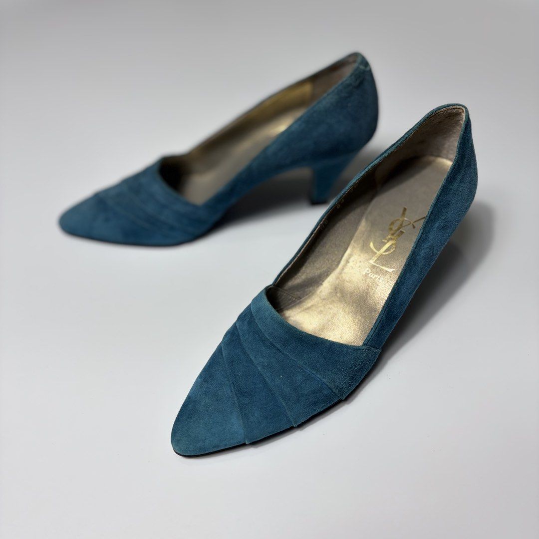 Yves Saint Laurent (YSL) Suede Heels (Category: Heels) located in Makati City. Submitted by tulakngdamit.ph (Listing ID 1467155141, Image 2). Description: Yves Saint Laurent (YSL) Suede Heels Size 36 On Tag Authentic Excellent Condition Fresh From Japan Box.