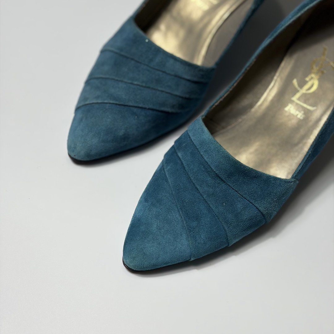 Yves Saint Laurent (YSL) Suede Heels (Category: Heels) located in Makati City. Submitted by tulakngdamit.ph (Listing ID 1467155141, Image 3). Description: Yves Saint Laurent (YSL) Suede Heels Size 36 On Tag Authentic Excellent Condition Fresh From Japan Box.