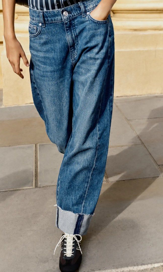 ZARA Cuffed Jeans (Category: Jeans) located in Caloocan City. Submitted by charmisokay (Listing ID 1467019385, Image 3). Description: Bought for 2, 395 in powerplant 3 weeks ago Size 38 Used once and washed already Dm for ww .