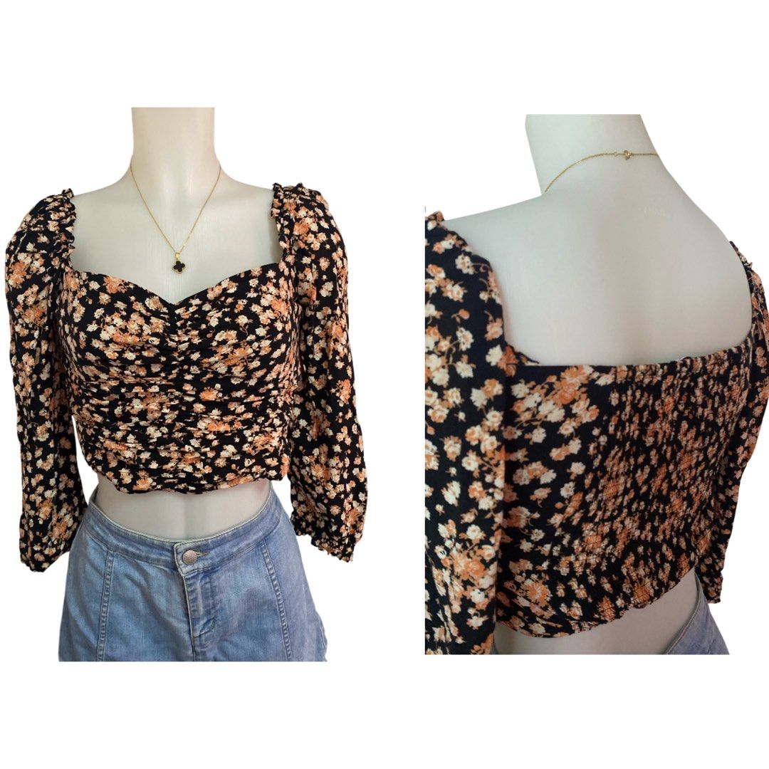 Zara floral smocked back top (Category: Blouses) located in Cebu City. Submitted by prelovedbygaely (Listing ID 1467053588, Image 1). Description: Small to medium.