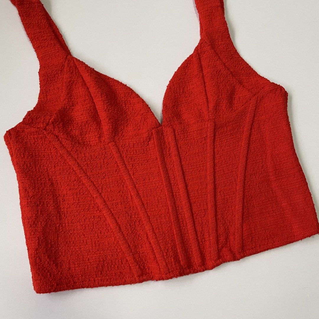 Zara Red Tweed Corset (Category: Sleeveless) located in Pasay City. Submitted by lovedbyzea (Listing ID 1467048619, Image 2). Description: .