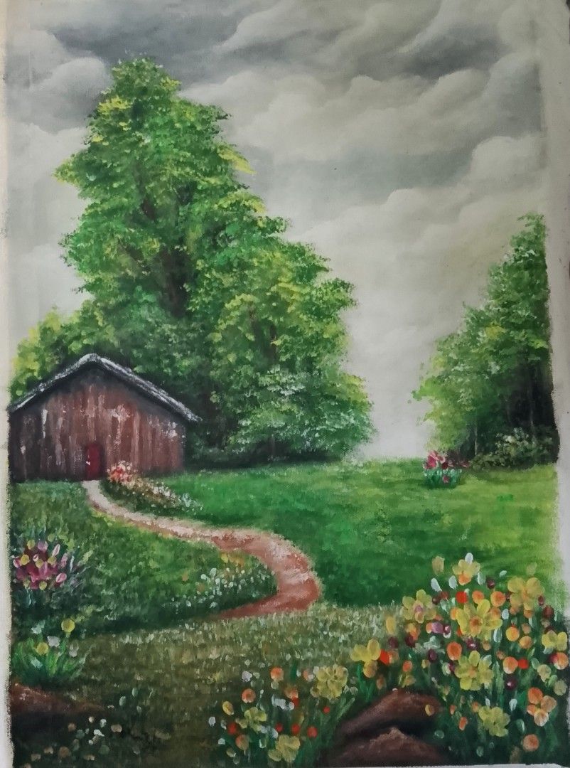 #011 Painting Nature (Category: Art & Prints) located in Manila. Submitted by alarts (Listing ID 1461365934, Image 1). Description: Materials: Acrylic paint on stretched canvas Size: 17 x 24 inches.
