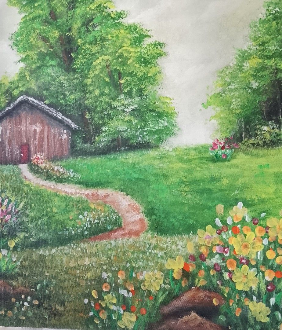 #011 Painting Nature (Category: Art & Prints) located in Manila. Submitted by alarts (Listing ID 1461365934, Image 2). Description: Materials: Acrylic paint on stretched canvas Size: 17 x 24 inches.