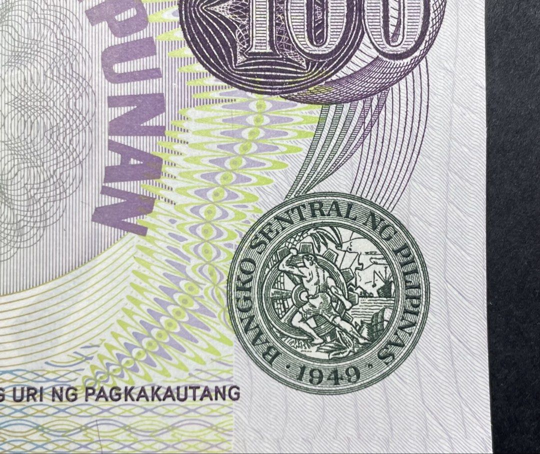 100P HTF TYPE 3 ABL UNC/VF CONDTION (Category: Currency) located in Roxas. Submitted by hobbyisthub (Listing ID 1465583251, Image 3). Description: ONLY 1 AVAILABLE HTF TYPE 3, GREEN LIGHT SEAL AUTHENTIC/UNCIRCULATED/VF SHIPS 1-2 DAYS,ADD SF GCASH PAYMENT PLS DO YOUR OWN GRADING BEFORE PURCHASING PM SELLER FOR ANY QUERIES THANK YOU!.