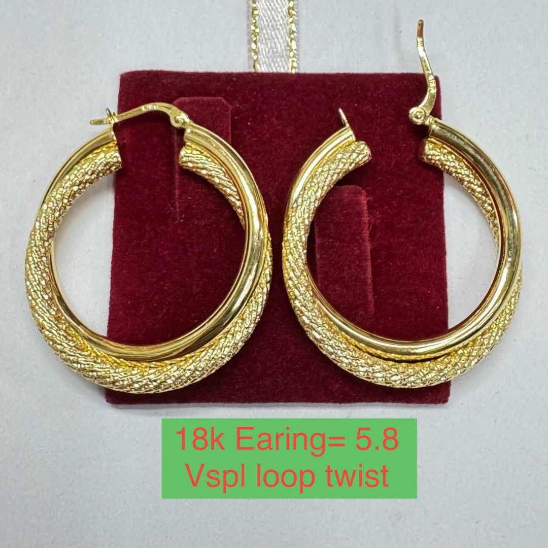18k Saudi gold loop Earrings (Category: Earrings) located in Manila. Submitted by bhelgoldseller2ndaccount (Listing ID 1467180629, Image 1). Description: New!!✨New!!✨New!! Authentic 18k Saudi Golds 💯pawnable/naisasanla 💯with high appraisal rate 💯good investment 💯Direct supplier price 👉OPEN for resellers 🌺please take time to evaluate their actual sizes and grams 👉Best panggift for all occasions ✅ Sold per grams not per piece Kya lowest pric