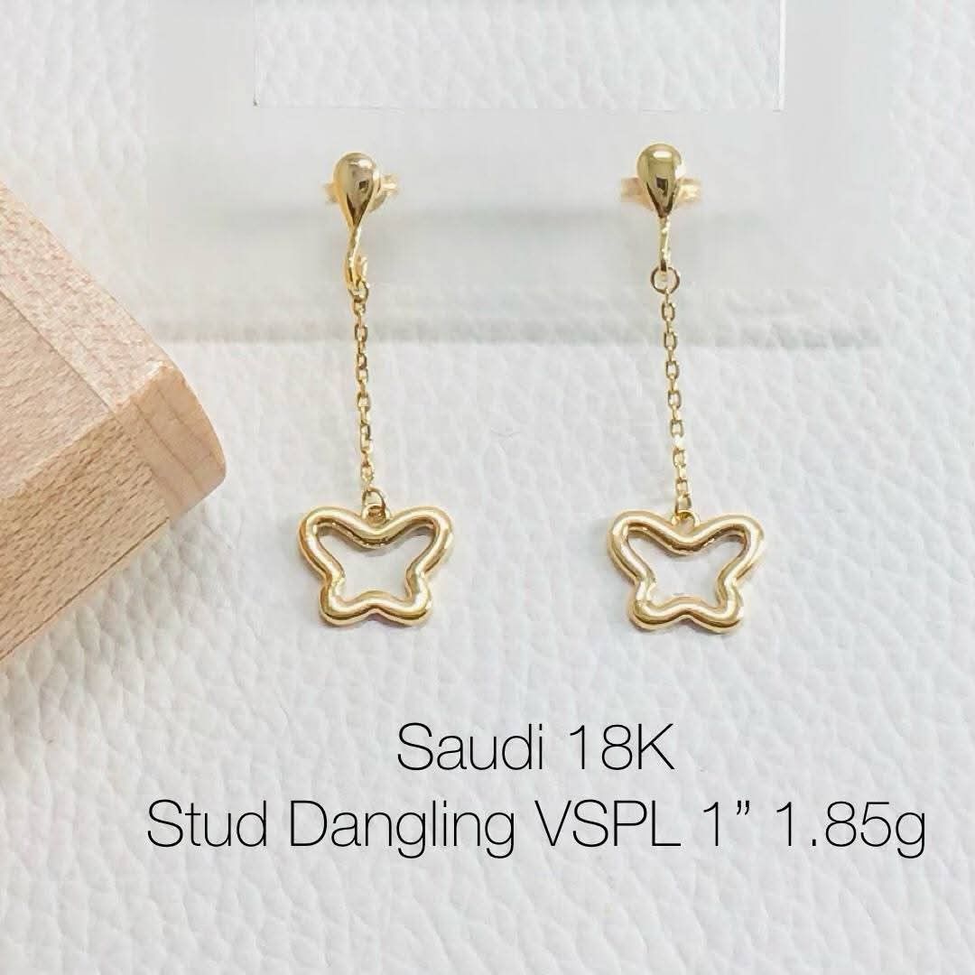 18k Saudi gold stud dangling earrings (Category: Earrings) located in Manila. Submitted by bhelgoldseller2ndaccount (Listing ID 1467239206, Image 1). Description: New!!✨New!!✨New!! Authentic 18k Saudi Golds 💯pawnable/naisasanla 💯with high appraisal rate 💯good investment 💯Direct supplier price 👉OPEN for resellers 🌺please take time to evaluate their actual sizes and grams 👉Best panggift for all occasions ✅ Sold per grams not per piece Kya lo