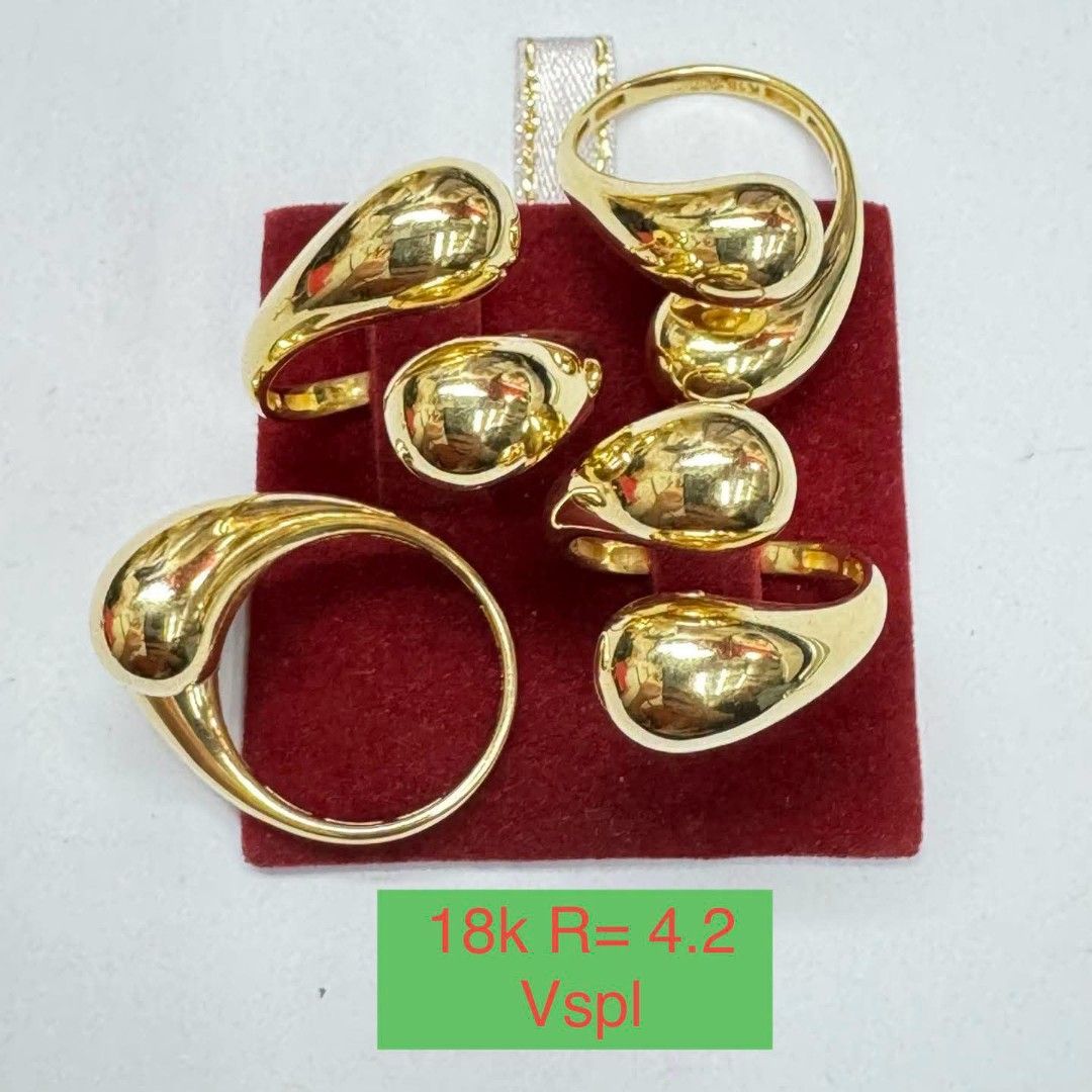 18k Saudi gold teardrop ring (Category: Rings) located in Manila. Submitted by bhelgoldseller2ndaccount (Listing ID 1467180464, Image 2). Description: New!!✨New!!✨New!! Authentic 18k Saudi Golds 💯pawnable/naisasanla 💯with high appraisal rate 💯good investment 💯Direct supplier price 👉OPEN for resellers 🌺please take time to evaluate their actual sizes and grams 👉Best panggift for all occasions ✅ Sold per grams not per piece Kya lowest price ✅