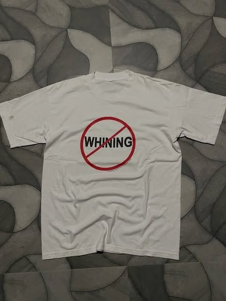 1990s NO WHINING TEE (Category: Tshirts & Polo Shirts ) located in Tabaco. Submitted by touchbytats (Listing ID 1467177636, Image 1). Description: length: 29 width: 21 issue: stain/minimal crack print NOTE: 📍Please manage your expectation. 📍Shipping fee is shouldered by the buyer 📍These are thrifted items, already washed and ready to wear. However, some pieces may have stains that can be removed with washing. 📍Minor signs of wear or imperfect