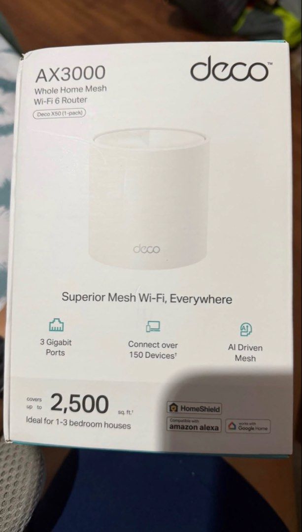 1 unit TP-Link Deco X50 AX3000 Wi-Fi6 Mesh (Category: Networking) located in Las Pinas. Submitted by jarvinpalm57023 (Listing ID 1467334478, Image 2). Description: Just opened the box to test but no used really. Reason for sale: Sobra ako ng isang unit. Tatlo binili ko. Dalawang unit lang kailangan sa bahay ko..