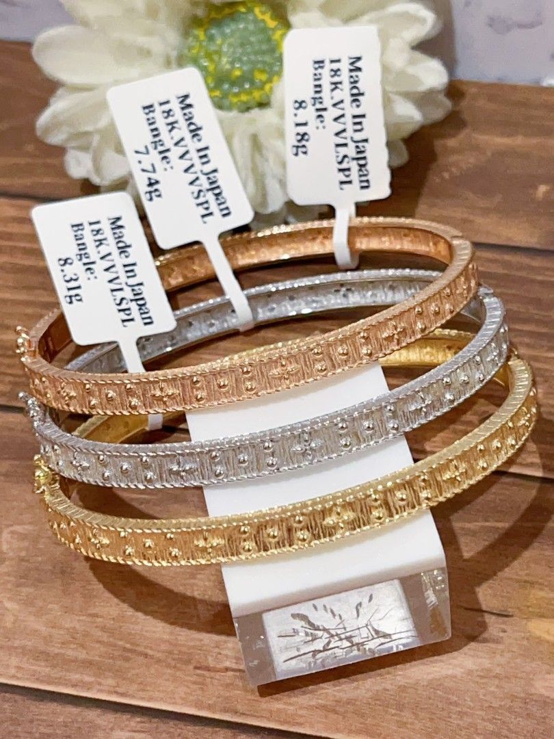 3 colora available bangle 18k japan gold (Category: Bracelets) located in Manila. Submitted by primejewelry (Listing ID 1467169674, Image 2). Description: .