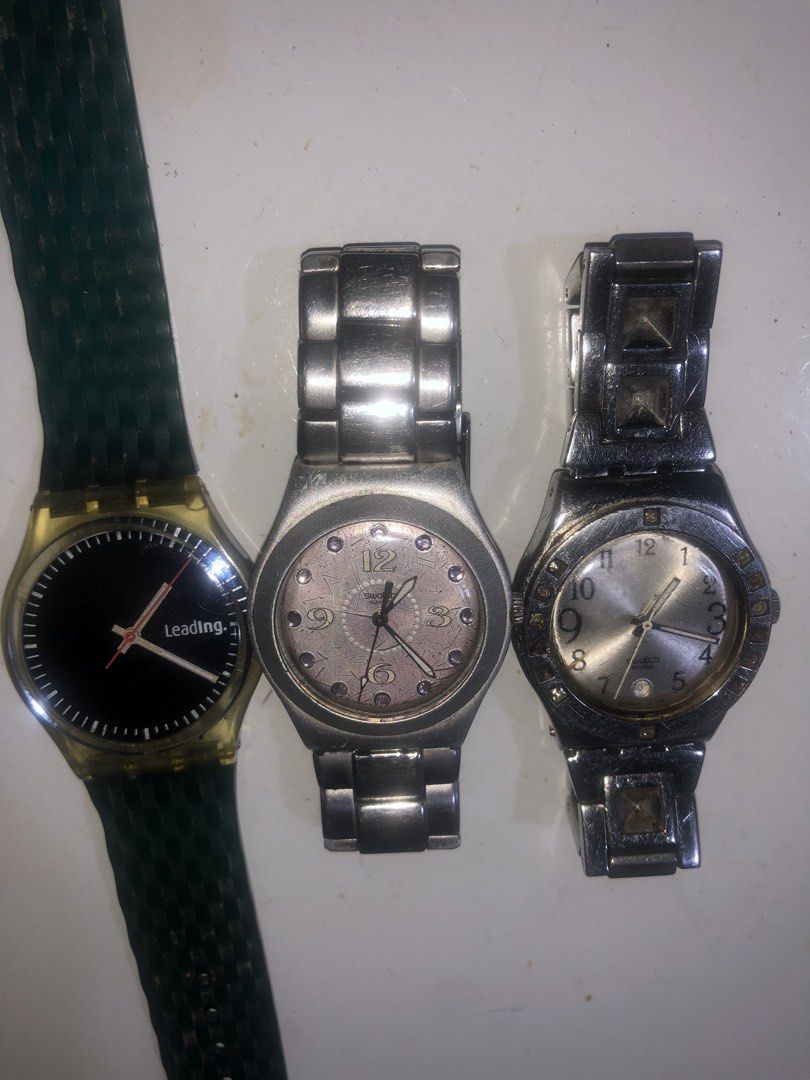 3 Swatch Watches Bundle (Category: Women's Watches) located in Imus. Submitted by verjel-31076 (Listing ID 1466040082, Image 1). Description: working fits 5.5-6.5 in wrist sign of usage .
