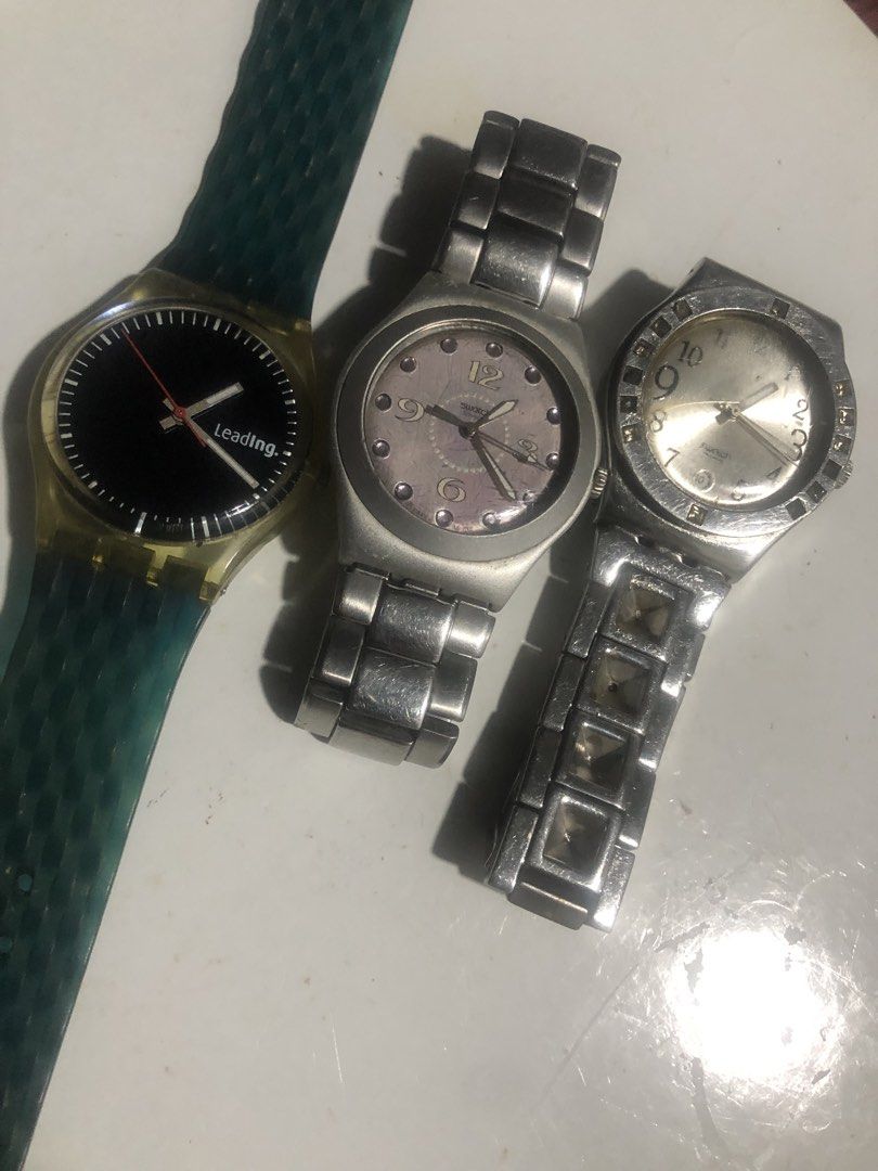 3 Swatch Watches Bundle (Category: Women's Watches) located in Imus. Submitted by verjel-31076 (Listing ID 1466040082, Image 2). Description: working fits 5.5-6.5 in wrist sign of usage .
