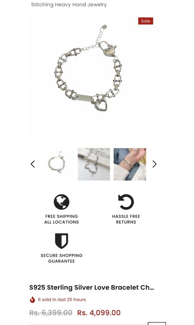 925 Silver link chain bracelet (Category: Bracelets) located in Paranaque City. Submitted by dalle_closet (Listing ID 1467213511, Image 2). Description: size: 19cm 925 silver slightly used pa.