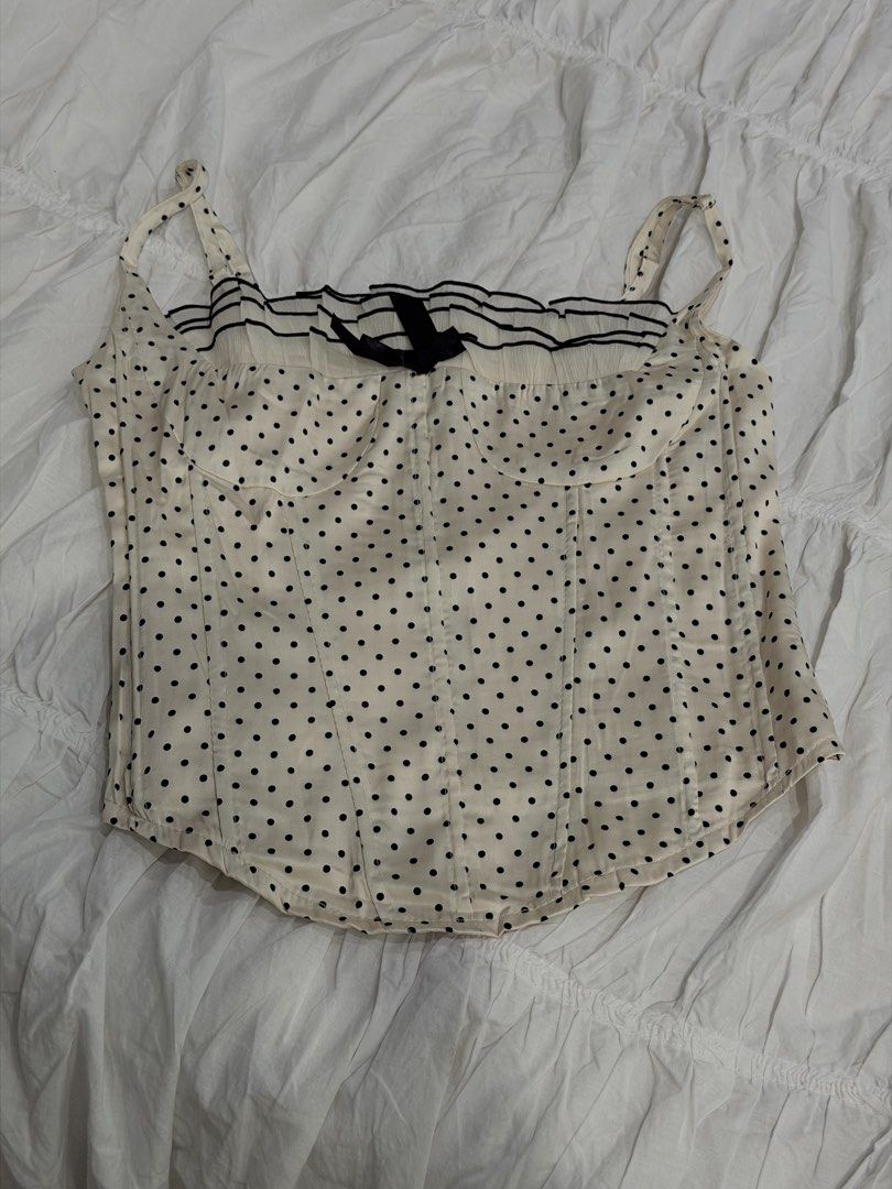 ⋆. 𐙚 ˚ cream polka viet top (Category: Sleeveless) located in Makati City. Submitted by thezarachives (Listing ID 1467327014, Image 2). Description: .