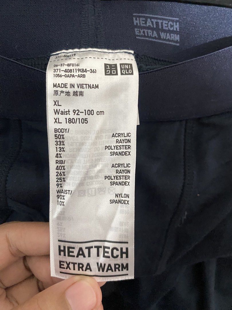 • UNIQLO “EXTRA WARM🔥” HEATTECH INNER PANTS (Category: Underwear) located in Manila. Submitted by thrifts2haven (Listing ID 1467315861, Image 2). Description: • UNIQLO “EXTRA WARM🔥” HEATTECH INNER PANTS 399 PESOS ONLY + SF‼️ SIZE XL ON TAG 🏷️ 31-42x36 VERYGOOD CONDITION✅ ✅Always need wash before use as you deal with a thrifted clothes. ✅Color may vary due to camera lighting. LOCATION:SANTA CRUZ LAGUNA📌 WE SHIP DAILY VIA JNT WITH DF🛵 PAYMENT 