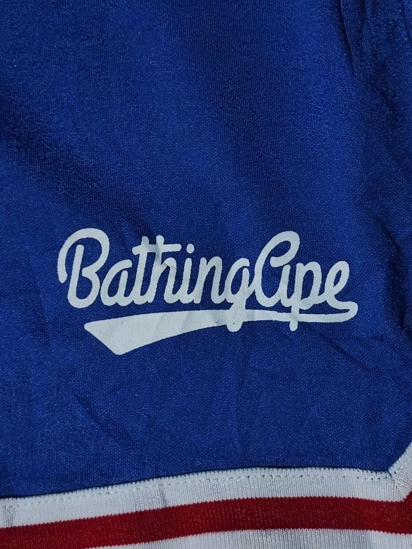 A BATHING APE - BAPE BASKETBALL SHORTS (Category: Shorts) located in Iloilo. Submitted by gooddimes (Listing ID 1467355232, Image 3). Description: A Bathing Ape - Bape Basketball Shorts Royal Blue color Size on tag: Large-XL Dimes: 30-38Wx23L, Leg Opening: 12.5" Issue/s: None Color rate: 10/10 Excellent condition ₱800 Reminders: - All items are thrifted, please manage your expectations - Color may vary due to lighting - Please wash before using t