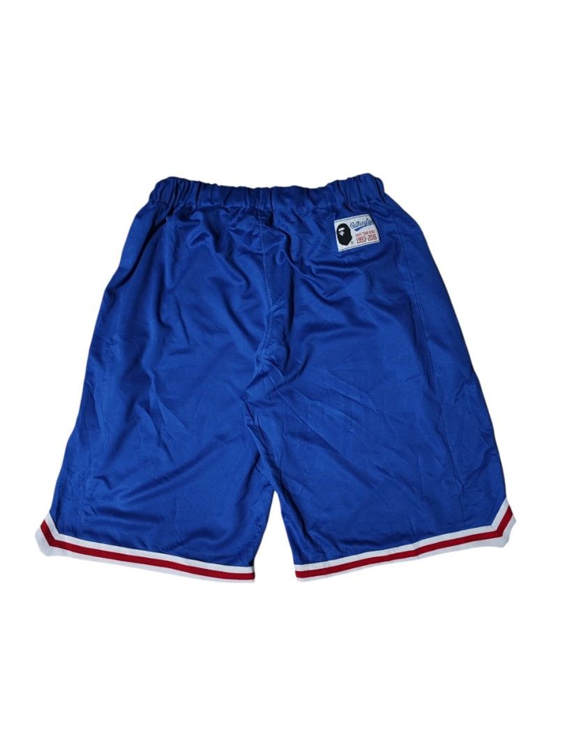 A BATHING APE - BAPE BASKETBALL SHORTS (Category: Shorts) located in Iloilo. Submitted by gooddimes (Listing ID 1467355232, Image 2). Description: A Bathing Ape - Bape Basketball Shorts Royal Blue color Size on tag: Large-XL Dimes: 30-38Wx23L, Leg Opening: 12.5" Issue/s: None Color rate: 10/10 Excellent condition ₱800 Reminders: - All items are thrifted, please manage your expectations - Color may vary due to lighting - Please wash before using t