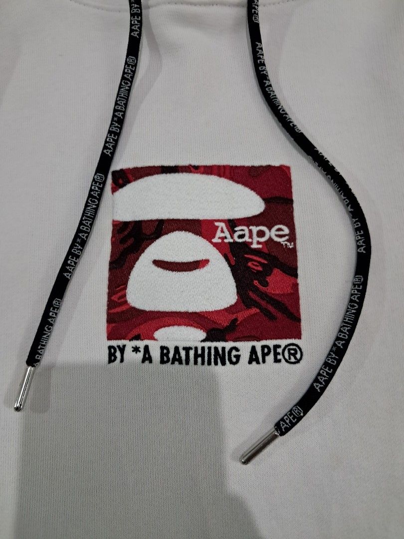 Aape "by a Bathing ape" hoodie (Category: Coats, Jackets and Outerwear) located in Silang. Submitted by segundalifestyle (Listing ID 1467219551, Image 3). Description: Authentic Aape "by a Bathing ape" hoodie size Large on tag 27L 23W good condition heavy cotton see the attach photo for details DM me for more details.