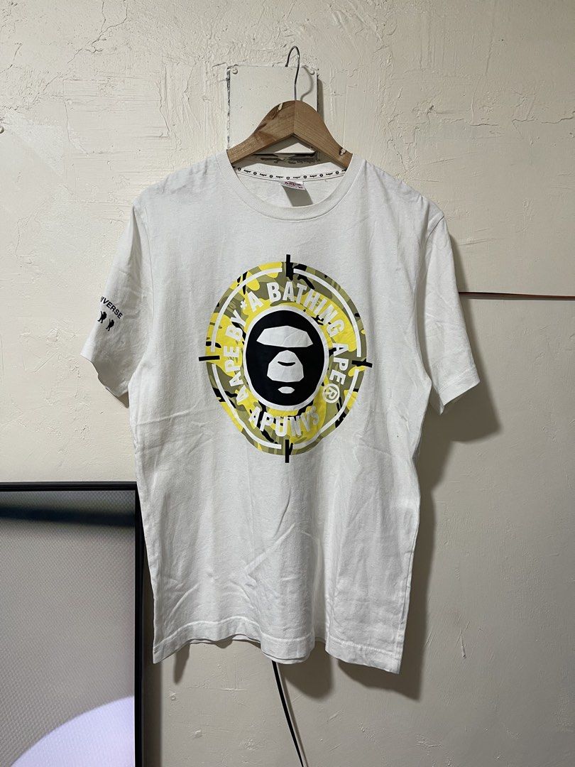 AAPE BY A BATHING APE T-SHIRT with Backhit (Category: Tshirts & Polo Shirts ) located in Marikina City. Submitted by joshuaades21107 (Listing ID 1467269236, Image 1). Description: Aape shirt with backhit Medium on tag 21 width 27 length Need light wash Cut washtag No crackprints Check photo for details.
