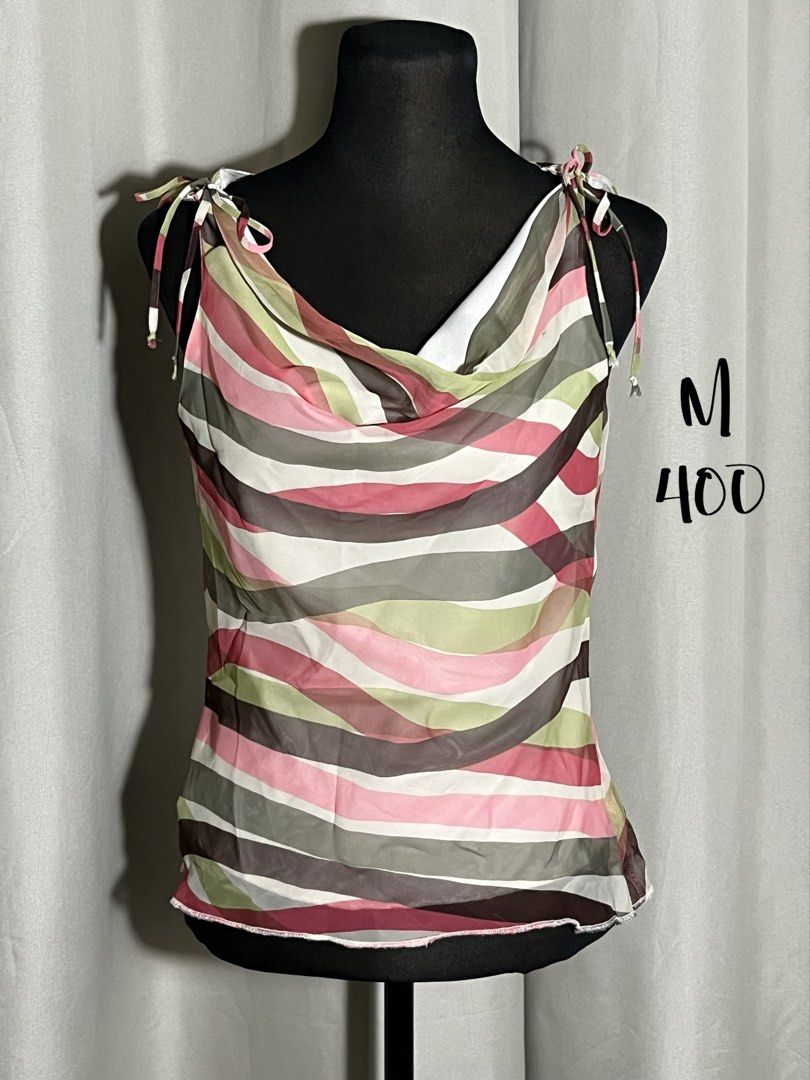 Abstract cowl neck top with shoulder tie straps (Category: Blouses) located in Las Pinas. Submitted by jilanah (Listing ID 1467355168, Image 1). Description: .