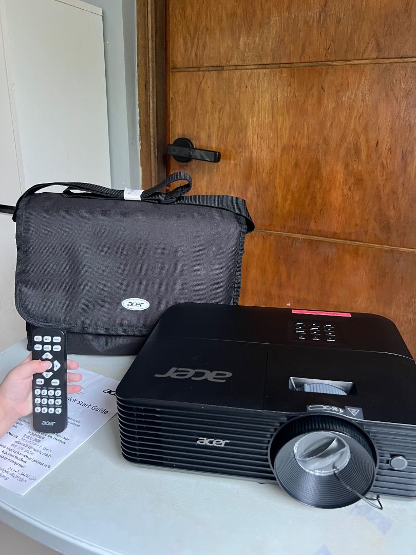 ACER WIRELESS PROJECTOR (Category: Office & Business Technology) located in Antipolo. Submitted by dnlfrrrs02 (Listing ID 1467227976, Image 3). Description: PRODUCT DETAILS Brand : ACER Model : X1228i Brightness : 4,800 Ansi Lumens Resolution : WUXGA ( 1920 x 1200 ) Connectivity : Wireless / HDMI Input Inclusions : Projector, remote control, HDMI cable, carrying bag, manual .