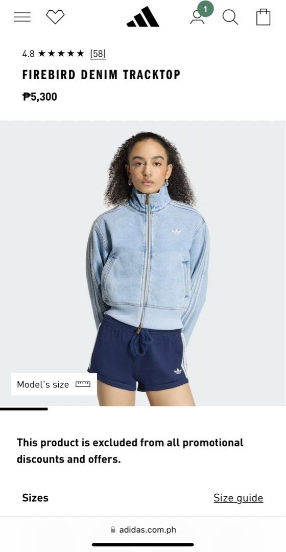 Adidas FireBird Denim Tracktop (Category: Coats, Jackets and Outerwear) located in Calapan. Submitted by chabiiiiiiiiiiiiiii (Listing ID 1467203127, Image 3). Description: Authentic Adidas Denim Jacket Size small Worn once.
