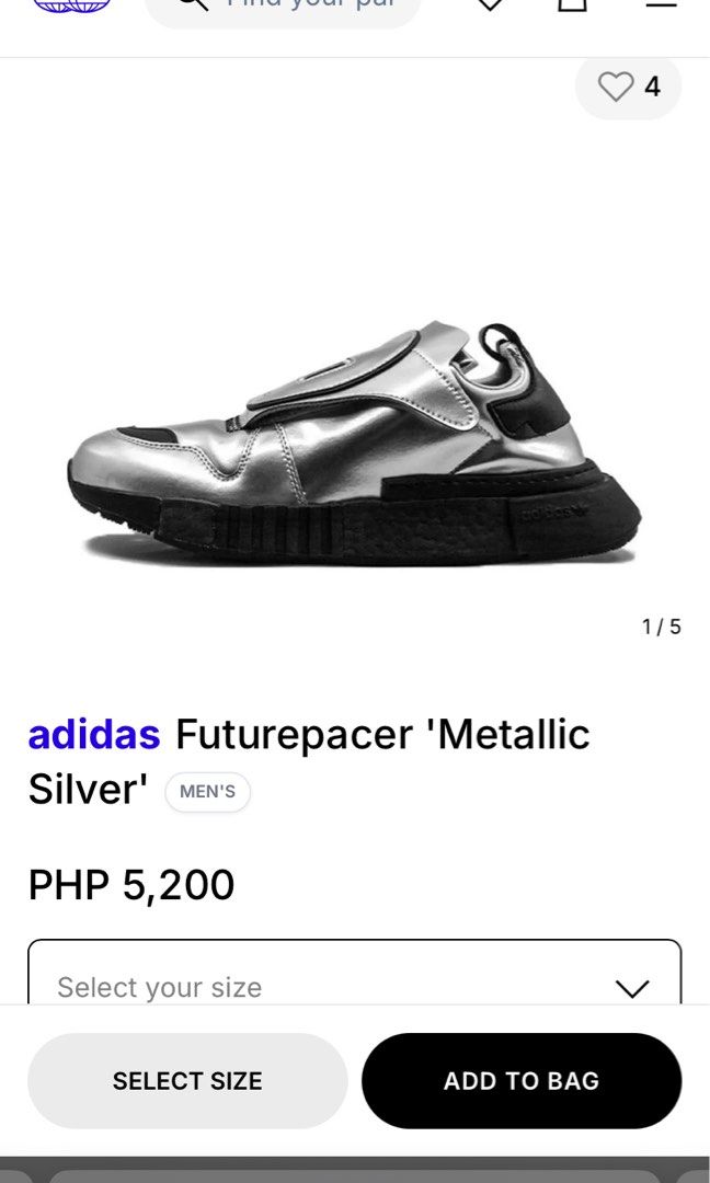 Adidas Future Pacer Metallic Silver (Category: Casual Shoes) located in Davao. Submitted by armanlinaojr. (Listing ID 1467350392, Image 3). Description: “ Open to offers. Dm your best price. “ Highest offer : ₱450 - 41-42 fit - thrifted pair - no major issues - details on pictures - with unique designs on it .