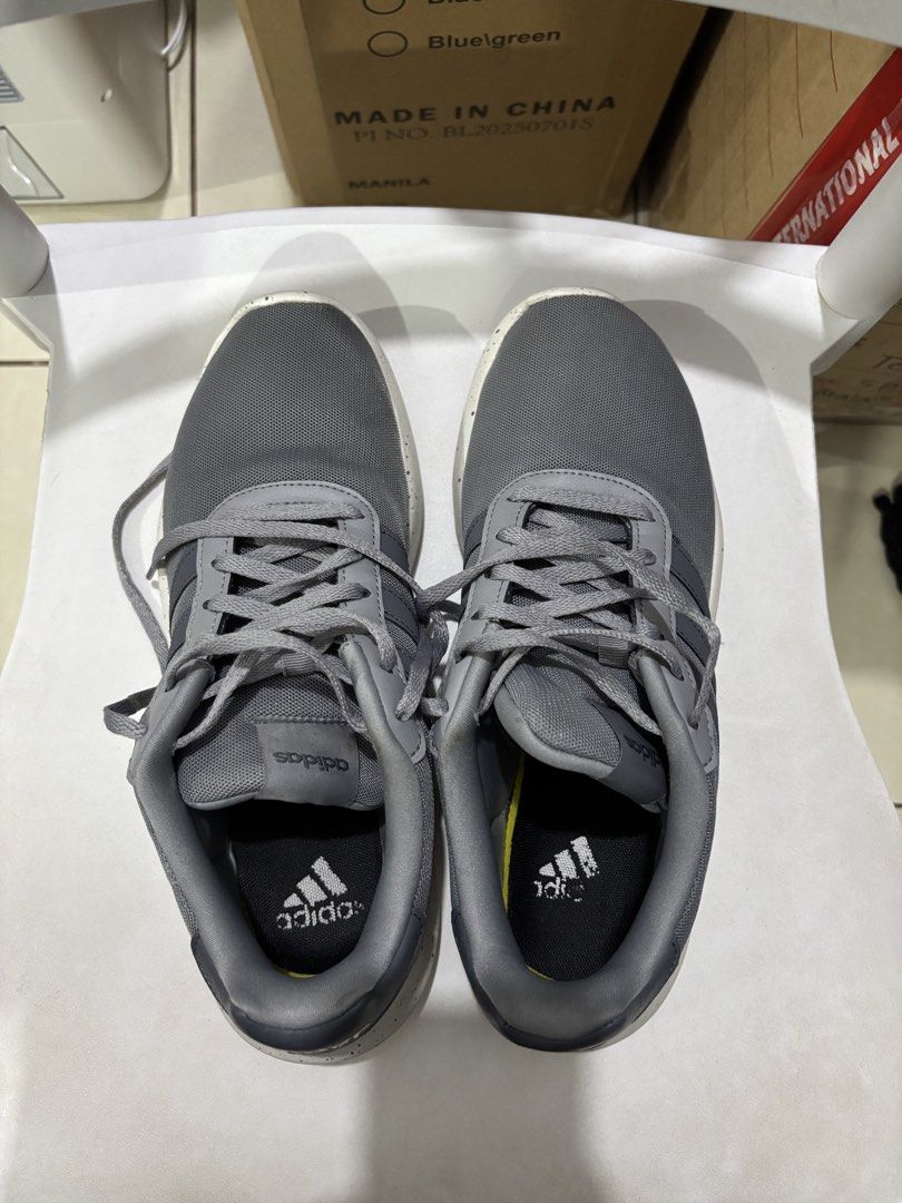 Adidas Grey Sneakers US 8 (Category: Shoe inserts & accessories) located in Manila. Submitted by jonard2297 (Listing ID 1467285044, Image 3). Description: - Brand/Model: Adidas Grey Sneakers - Size: US 8 / UK 7.5 / EUR 41 1/3 - Material: Breathable mesh upper with speckled white soles - Closure: Lace-up - Condition: Normal wear with minor dirt marks on soles from previous use - Features: Classic everyday runners, very comfortable fit - SF via J&T