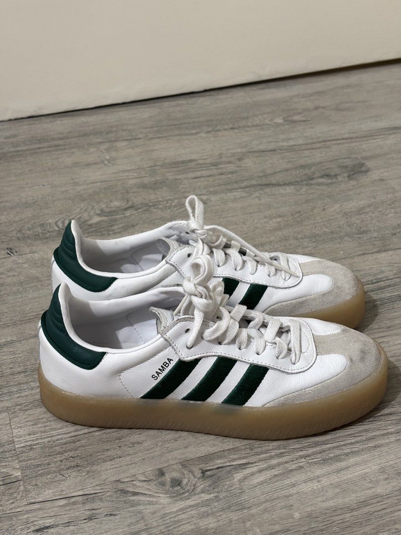 Adidas Sambae Green White (Category: Sneakers) located in Manila. Submitted by orjalofran17869 (Listing ID 1467278106, Image 3). Description: US 5 Used for more or less 5 times RFS: Decluttering.
