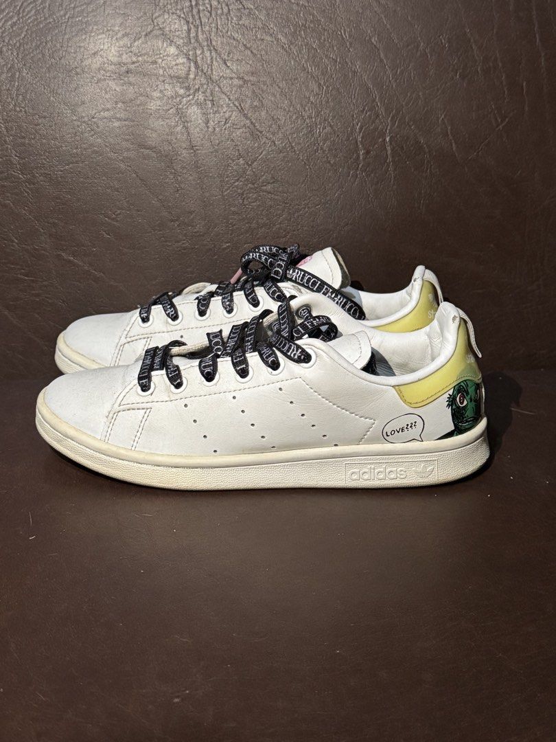 Adidas Stan Smith x Fiorucci RARE (Category: Sneakers) located in San Jose. Submitted by lalisamanofoot50726 (Listing ID 1467333539, Image 2). Description: BER MONTHS SALE Steal price all items‼️ Authentic Pre-love Adidas x Fiorucci collab search niyo po for reference 🔥 Size: EURO 37.5 • 23.5 cm helping tags nike, adidas, puma converse, new balance.