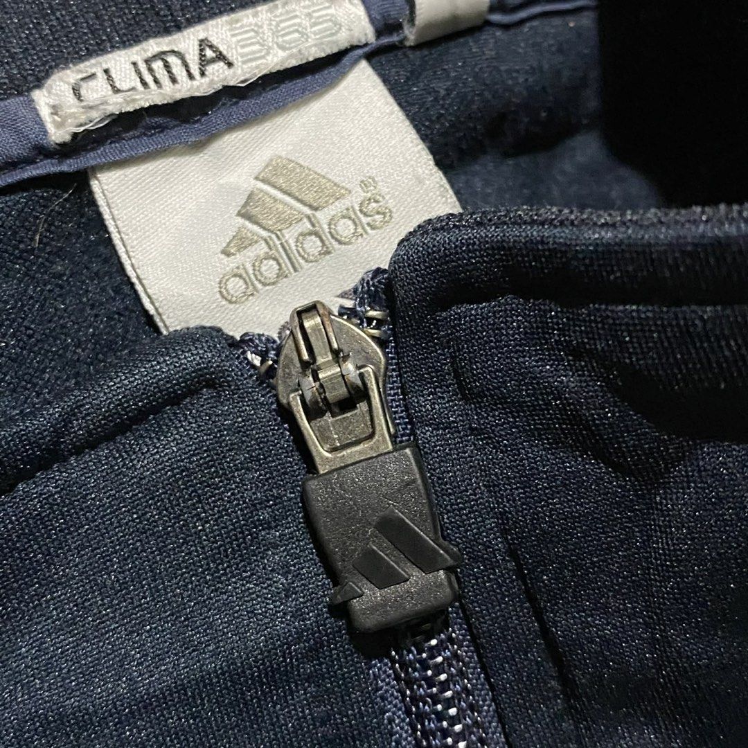 Adidas Track Jacket (Category: Activewear) located in Mabalacat. Submitted by stellargarments (Listing ID 1467345287, Image 3). Description: L : 24 W : 19 Condition : 9.8/10 super mabago pa! super nice fitting ganda ng logos embroidered 3lines&logo with 2 pockets super nice & kinis! very comfy & smooth on skin need wash no major stain fresh from bale.