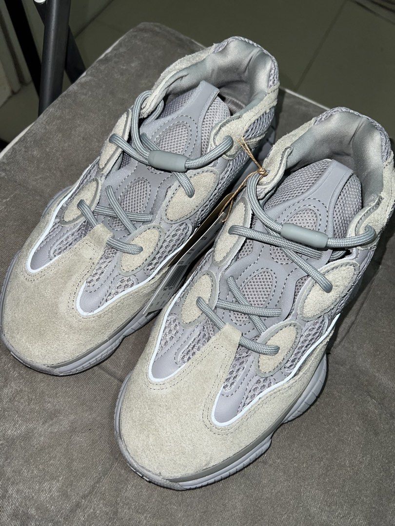 Adidas Yeezy 500 (Category: Sneakers) located in Bacolod City. Submitted by ghostgiiirl___ (Listing ID 1467309535, Image 2). Description: - Brand: Adidas Yeezy 500 - No original box - Colorway: Grey - Size: 8.5 US / 8 UK / 42 FR - Condition: Brand new with original retail tags attached - Materials: Mesh upper with premium suede overlays - Features: Convenient toggle lacing system and comfortable Ortholite sockliner.