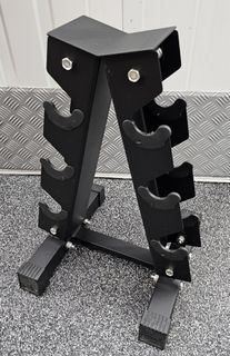 A-Frame Dumbbell Rack White 4 Tier Weight Storage Stand with one free ...