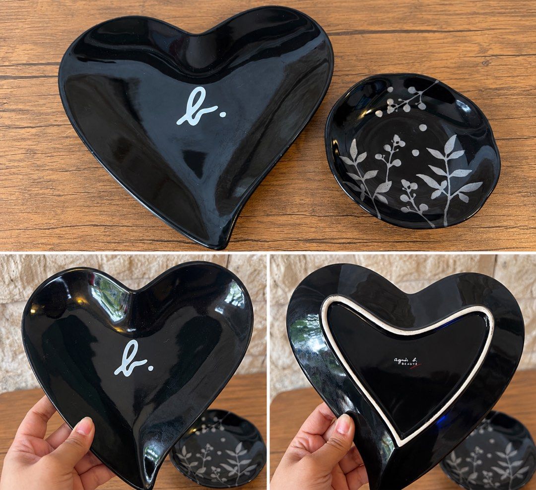 Agnes B. black heart-shaped ceramic plate (Category: Dinnerware & Cutlery) located in San Fernando. Submitted by japansurpluselyu (Listing ID 1467284389, Image 1). Description: .
