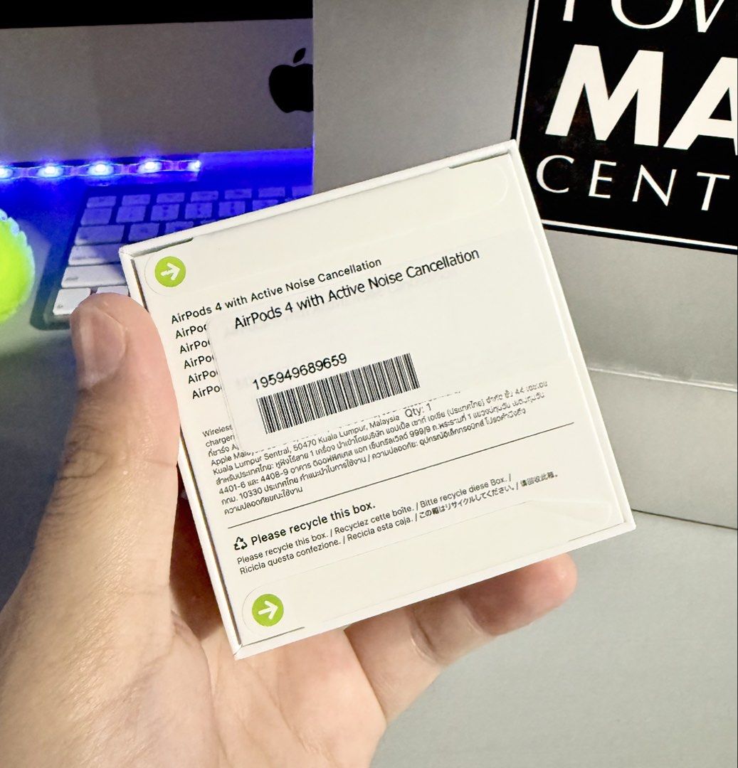 Airpods 4 with Active Noise Cancellation (Category: Earphones) located in Mandaluyong City. Submitted by all_good_stuffs (Listing ID 1467219277, Image 2). Description: Airpods 4 with Active Noise Cancellation - 100% Original Sealed & Brand New - with warranty & receipt.