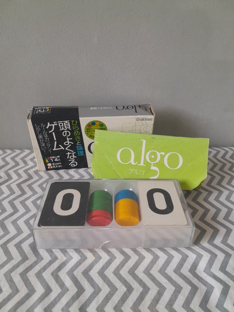 Algo by Gakken (Category: Educational & Learning Toys) located in Pasig City. Submitted by three.babybears (Listing ID 1467270233, Image 2). Description: cards complete, chips incomplete (still playable even without the chips).