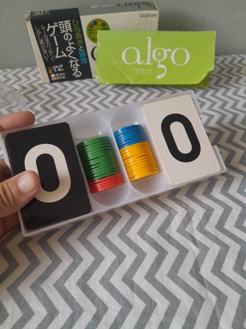 Algo by Gakken (Category: Educational & Learning Toys) located in Pasig City. Submitted by three.babybears (Listing ID 1467270233, Image 3). Description: cards complete, chips incomplete (still playable even without the chips).