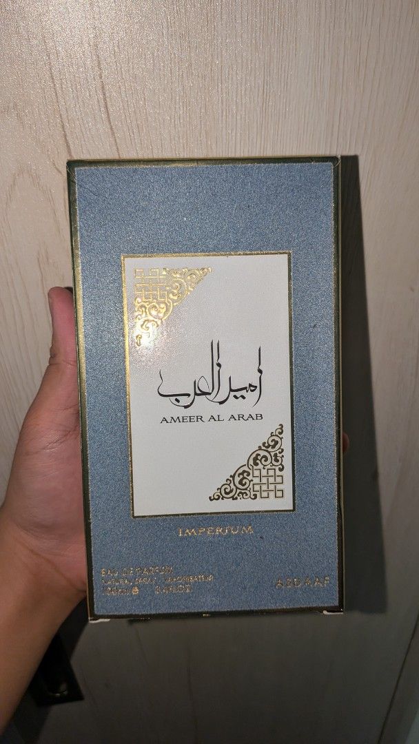 Ameer Al Arab Imperium Eau De Parfum 100ml (Category: Fragrance & Deodorants) located in Muntinlupa City. Submitted by warmturtle_17b92a (Listing ID 1467266874, Image 1). Description: Lattafa Asdaaf Ameer Al Arab Imperium for 800 For sale: Asdaaf Ameer Al Arab Imperium Sprayed once only 1000 Php Top Notes: Bergamot, Ginger, and Sage Heart (Middle) Notes: Apple, Cashmeran, and Geranium Base Notes: Amber, Musk, and Sandalwood .