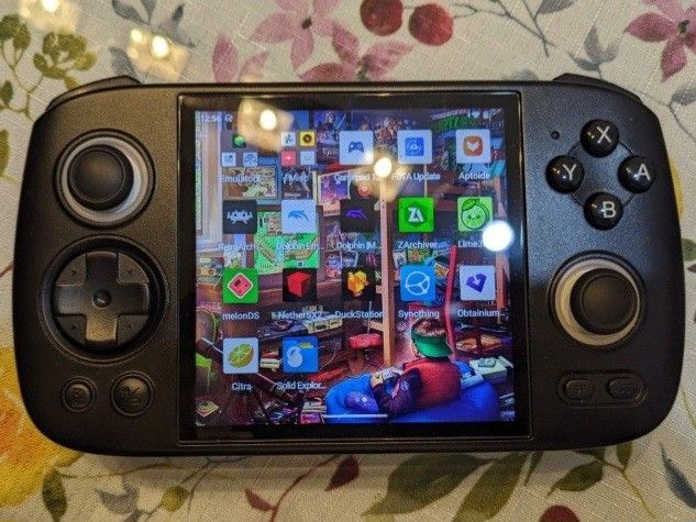 Anbernic RG Cube (retro-sized emulating handheld beast) (Category: Nintendo) located in Tagbilaran City. Submitted by tiagokwago (Listing ID 1467287228, Image 2). Description: Price firm. Not to be confused with the far less powerful RG Cube XX. Slightly used with care only for a few Zelda games. No issues whatsoever. Looks and works like new. Running Android 13 with the Unisoc T820 processor and an 8GB RAM), it can play emulated games excellentl